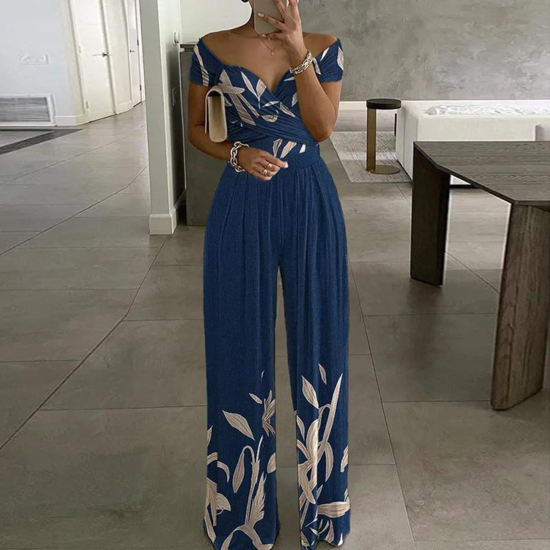 Women's Jumpsuit | Wrap Floral Off-Shoulder