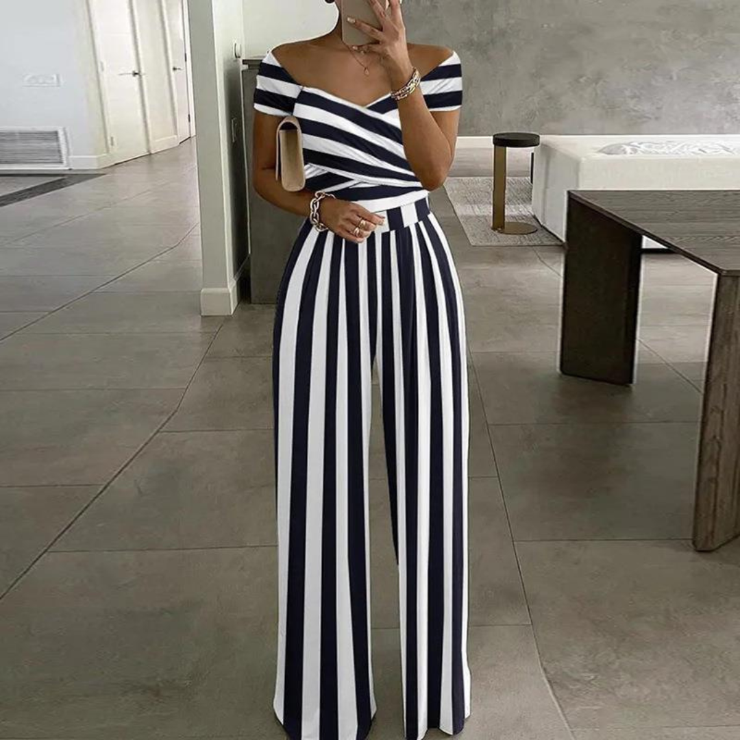 Women's Jumpsuit | Wrap Floral Off-Shoulder