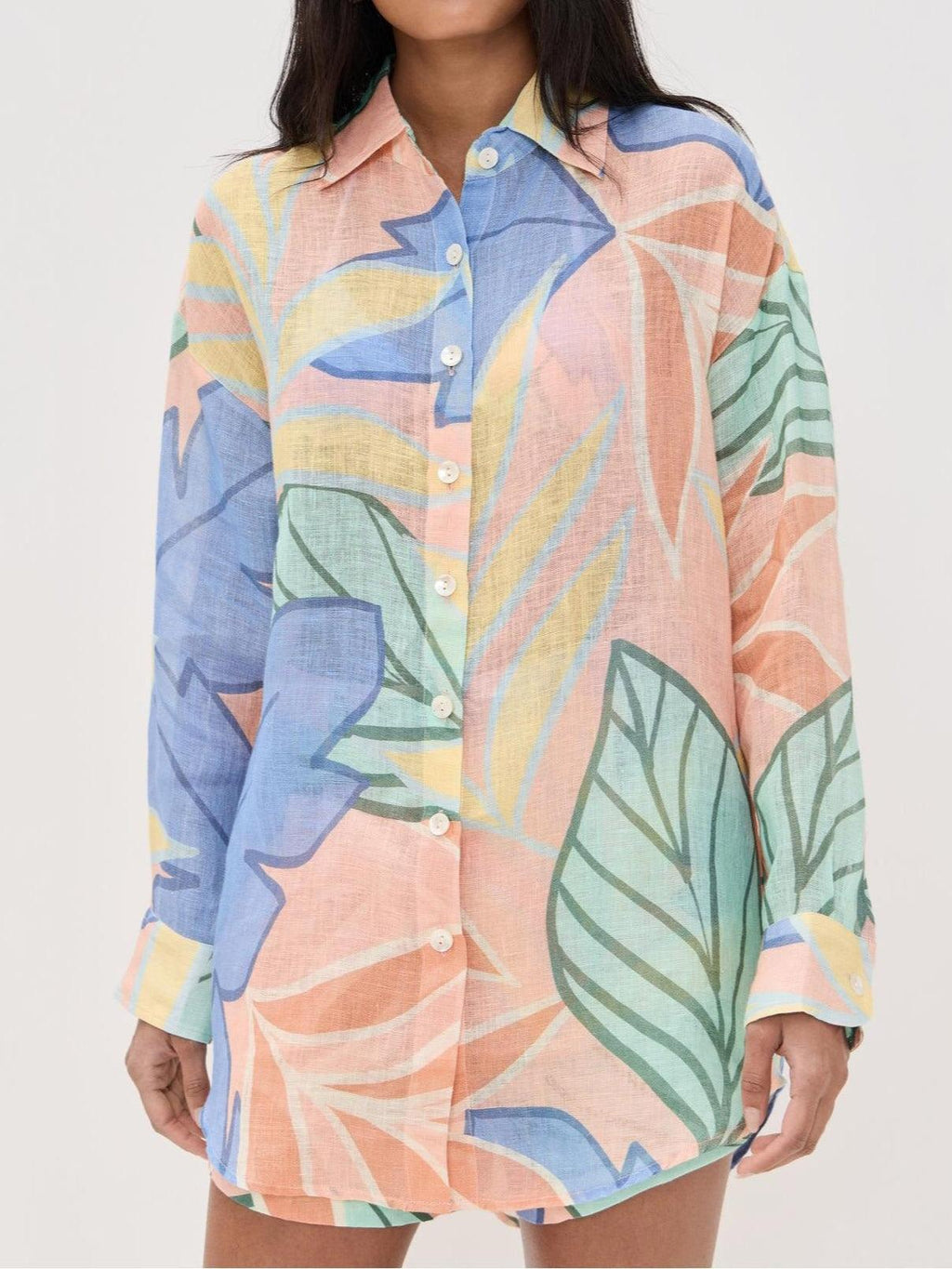 Women's Linen Shorts | Printed High-Waisted