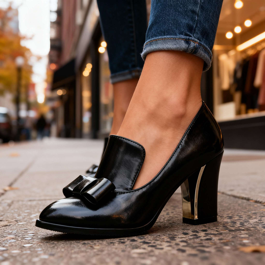 Women's Loafers | Block-Heel Slip-On Casual
