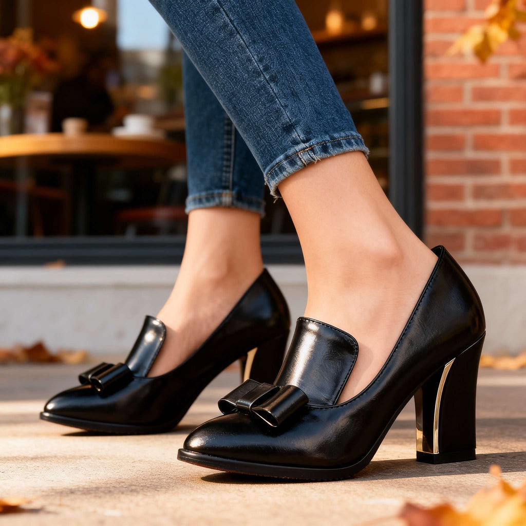 Women's Loafers | Block-Heel Slip-On Casual