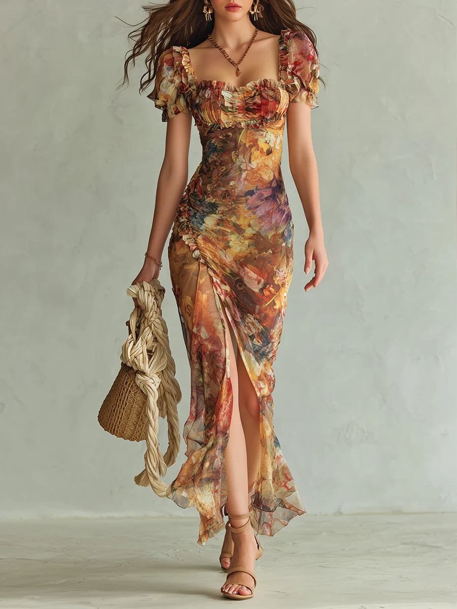 Women's Maxi Dress | Floral Chiffon