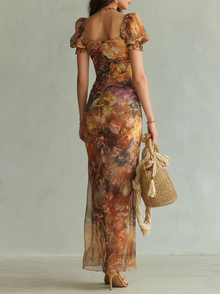 Women's Maxi Dress | Floral Chiffon