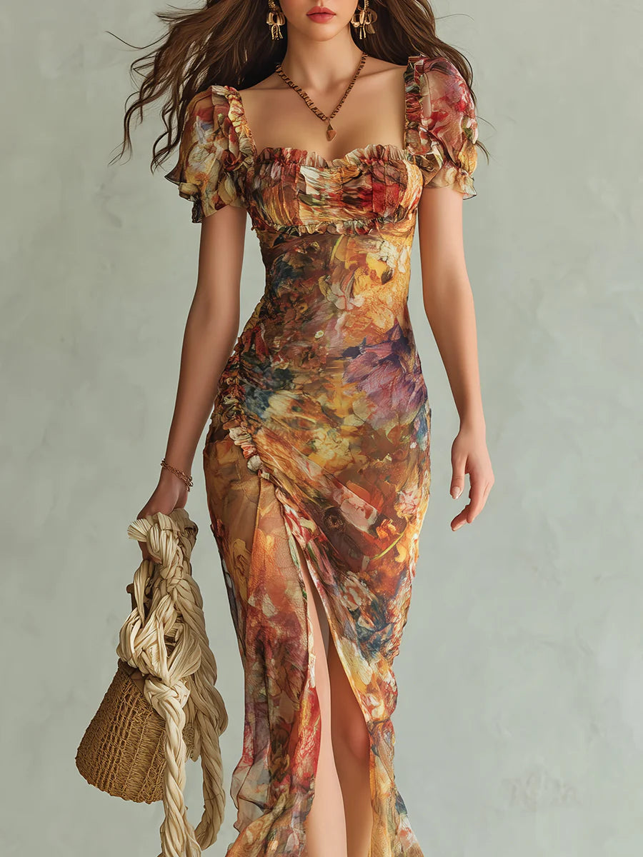 Women's Maxi Dress | Floral Chiffon
