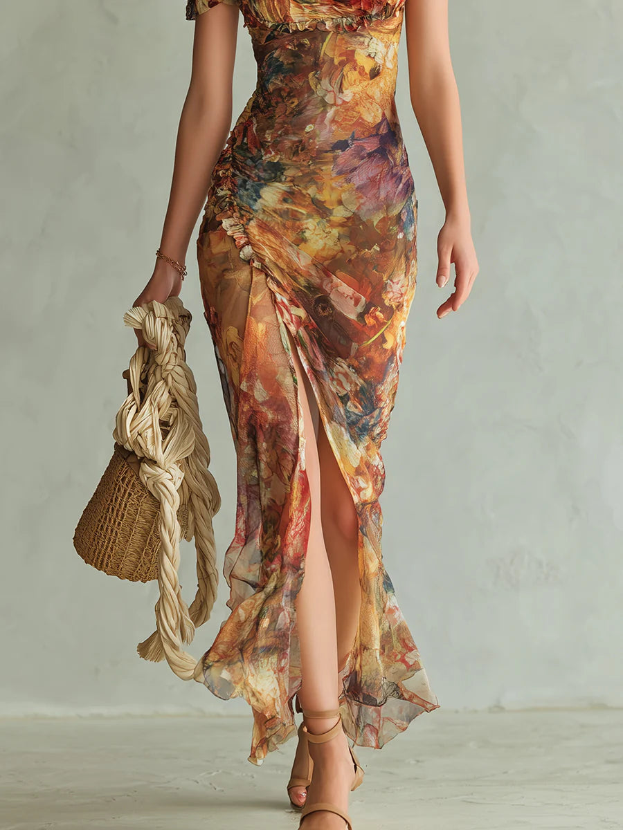 Women's Maxi Dress | Floral Chiffon