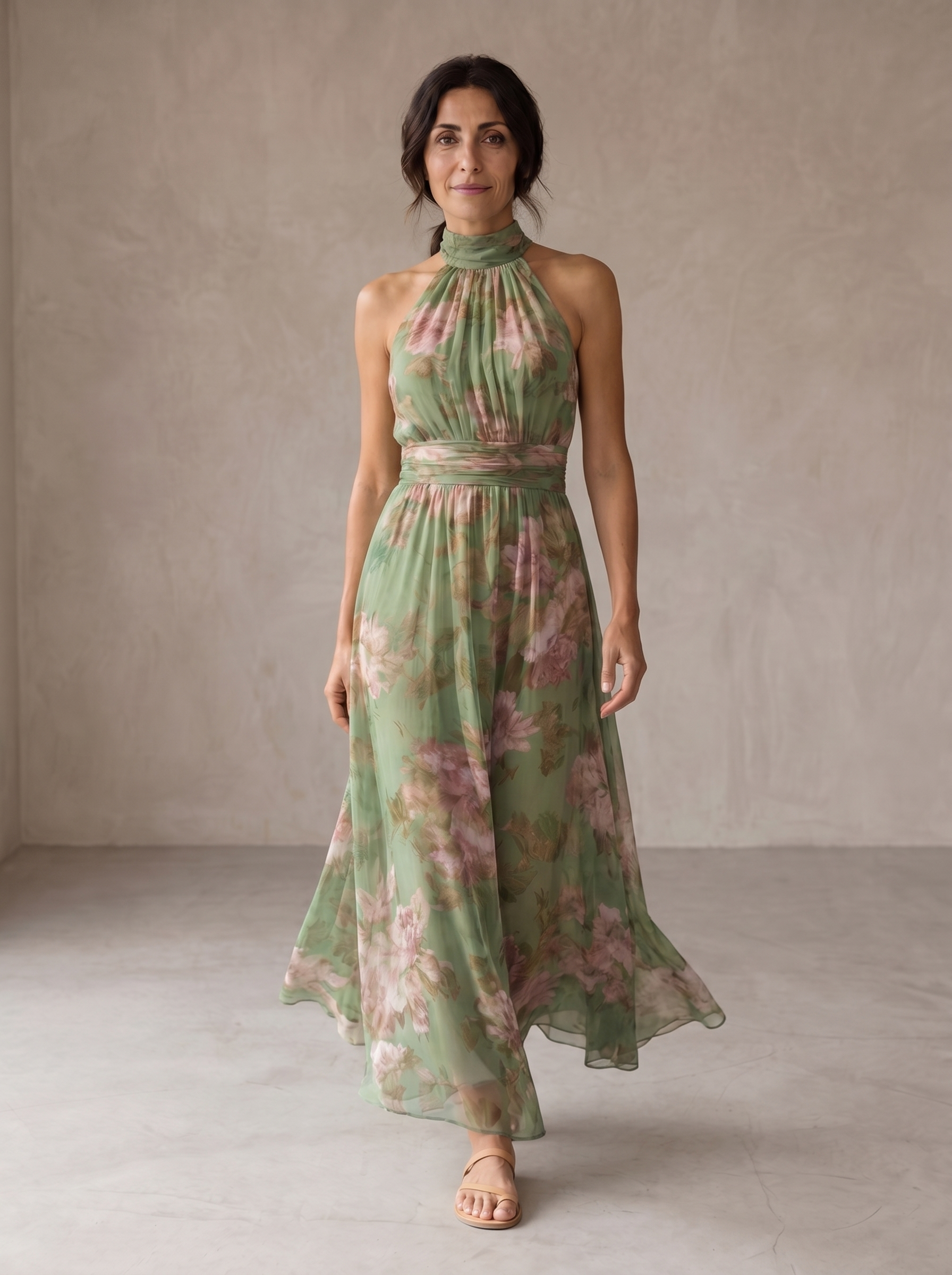 Women's Maxi Dress | Floral Halter Summer