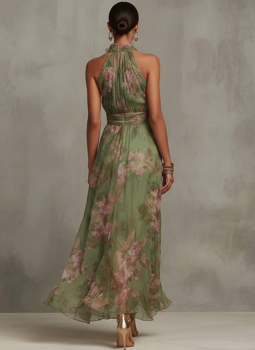 Women's Maxi Dress | Floral Halter Summer