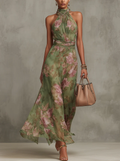 Women's Maxi Dress | Floral Halter Summer