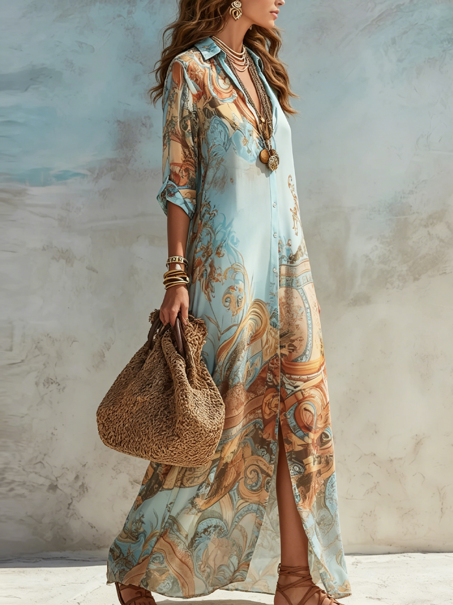Women's Maxi Dress | Floral Printed Beach