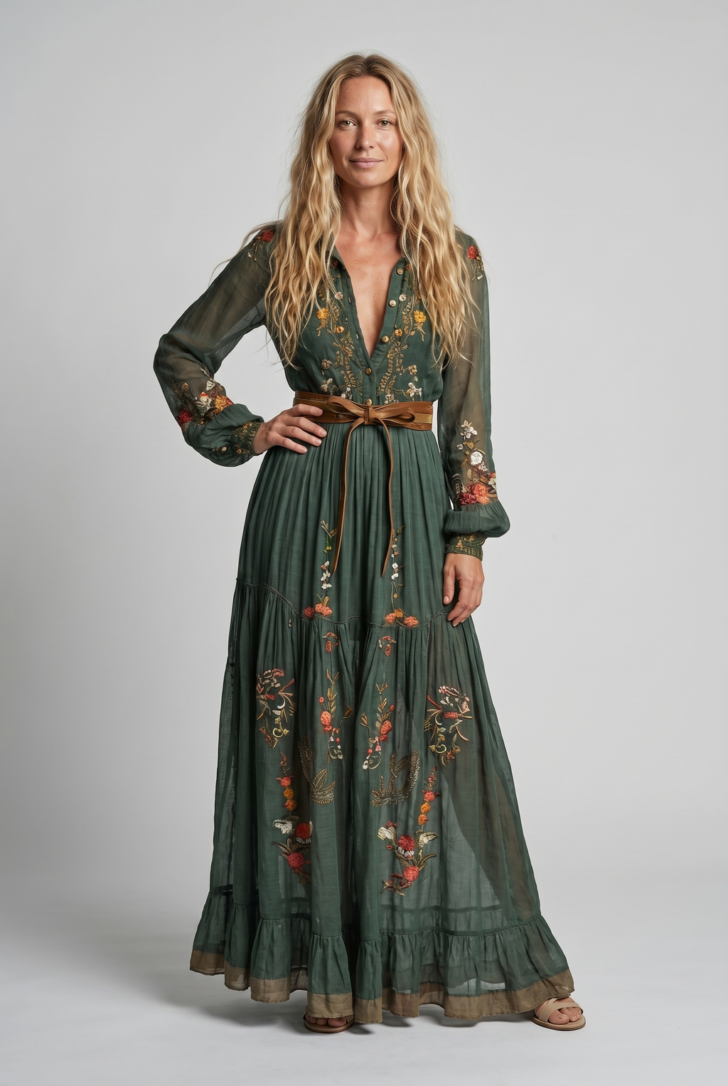 Women's Maxi Dress | Floral V-Neck