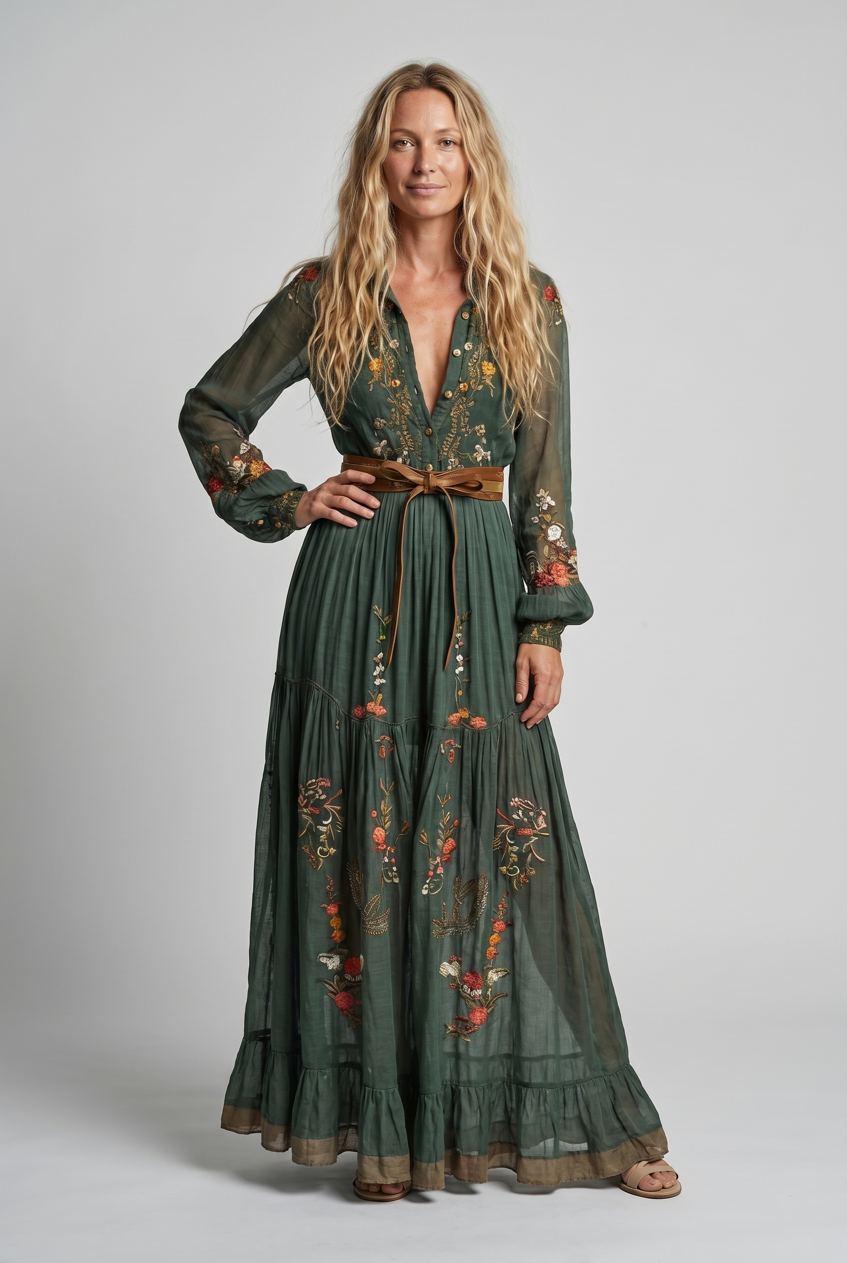Women's Maxi Dress | Floral V-Neck