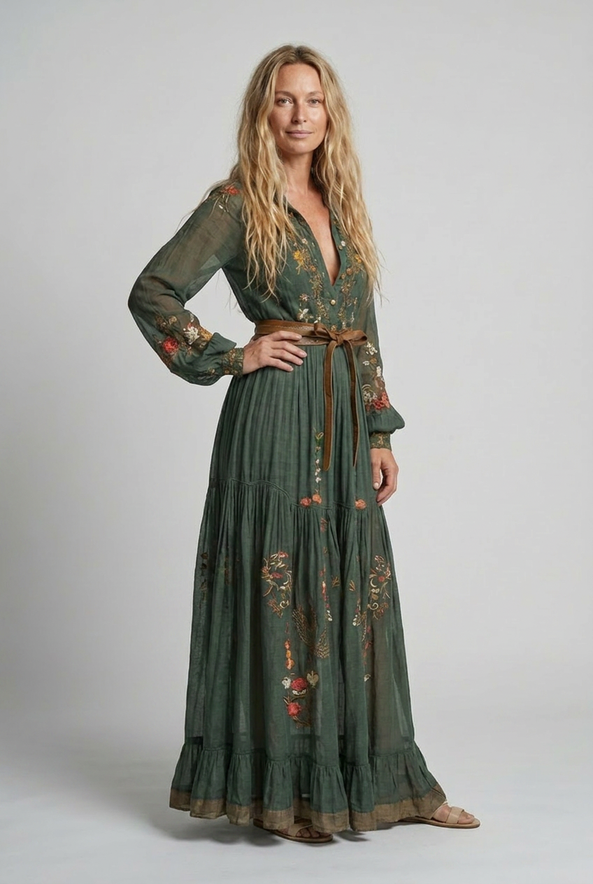 Women's Maxi Dress | Floral V-Neck