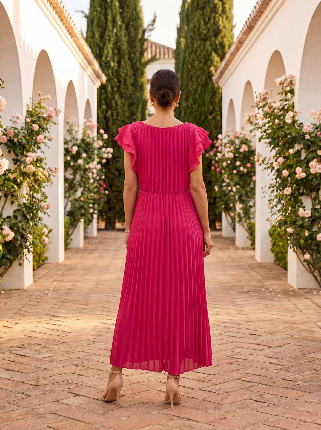 Women's Maxi Dress | Pleated Summer Casual