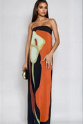 Women's Maxi Dress | Printed Strapless