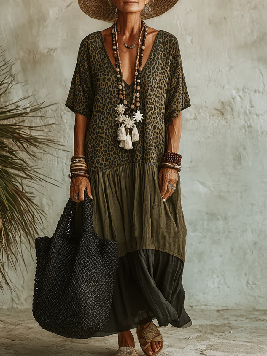 Women's Maxi Dress | Printed V-Neck Summer