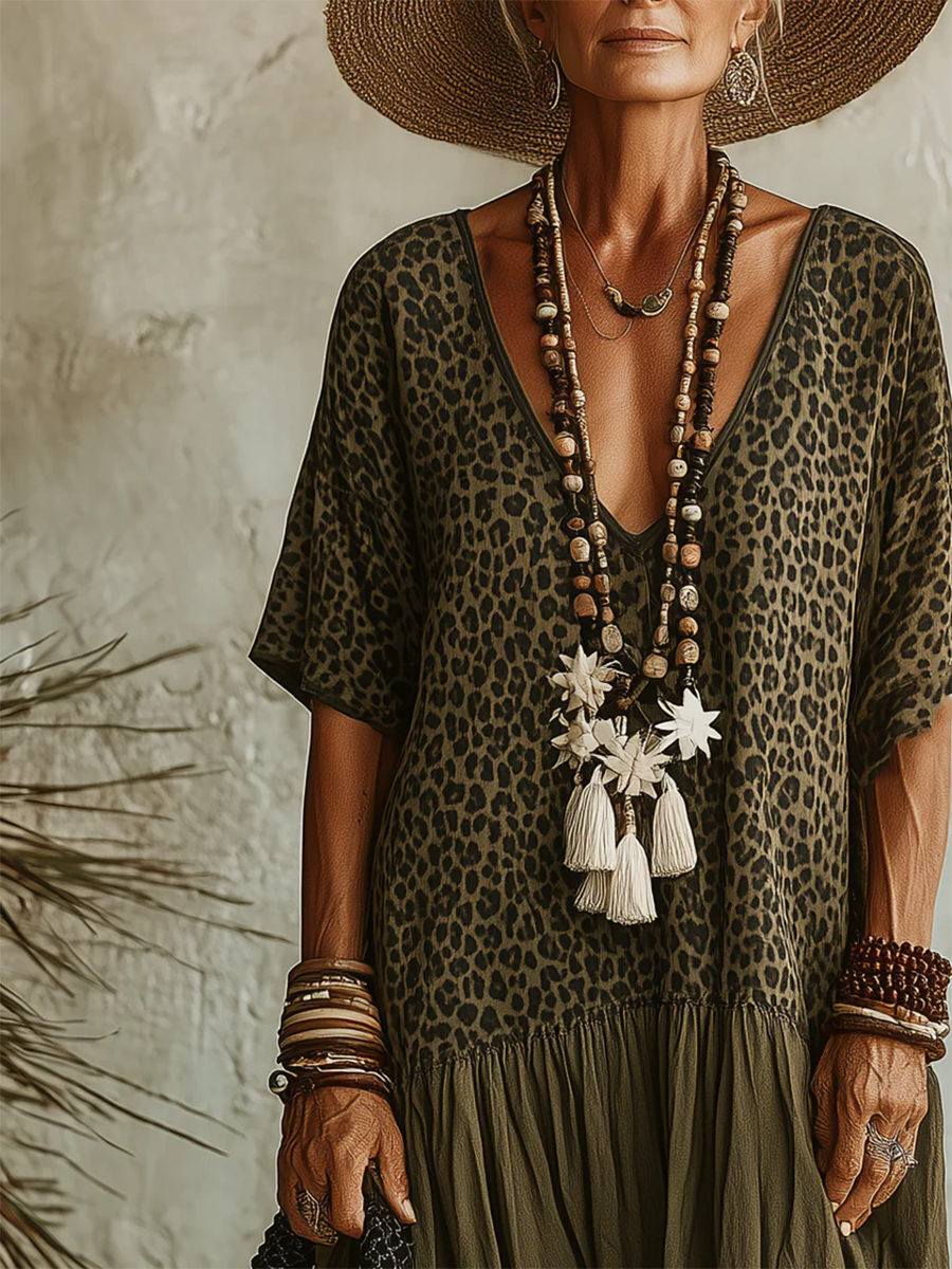 Women's Maxi Dress | Printed V-Neck Summer