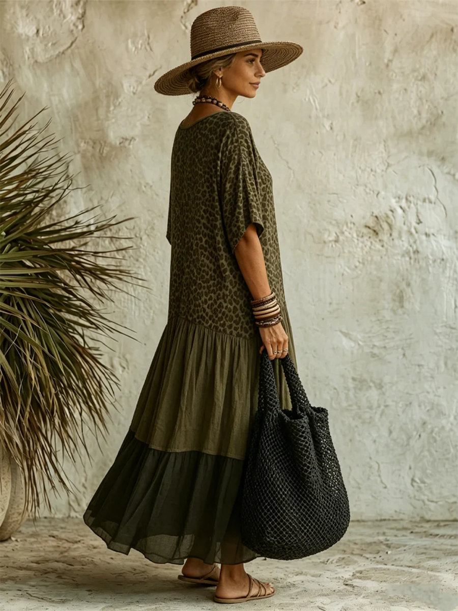 Women's Maxi Dress | Printed V-Neck Summer