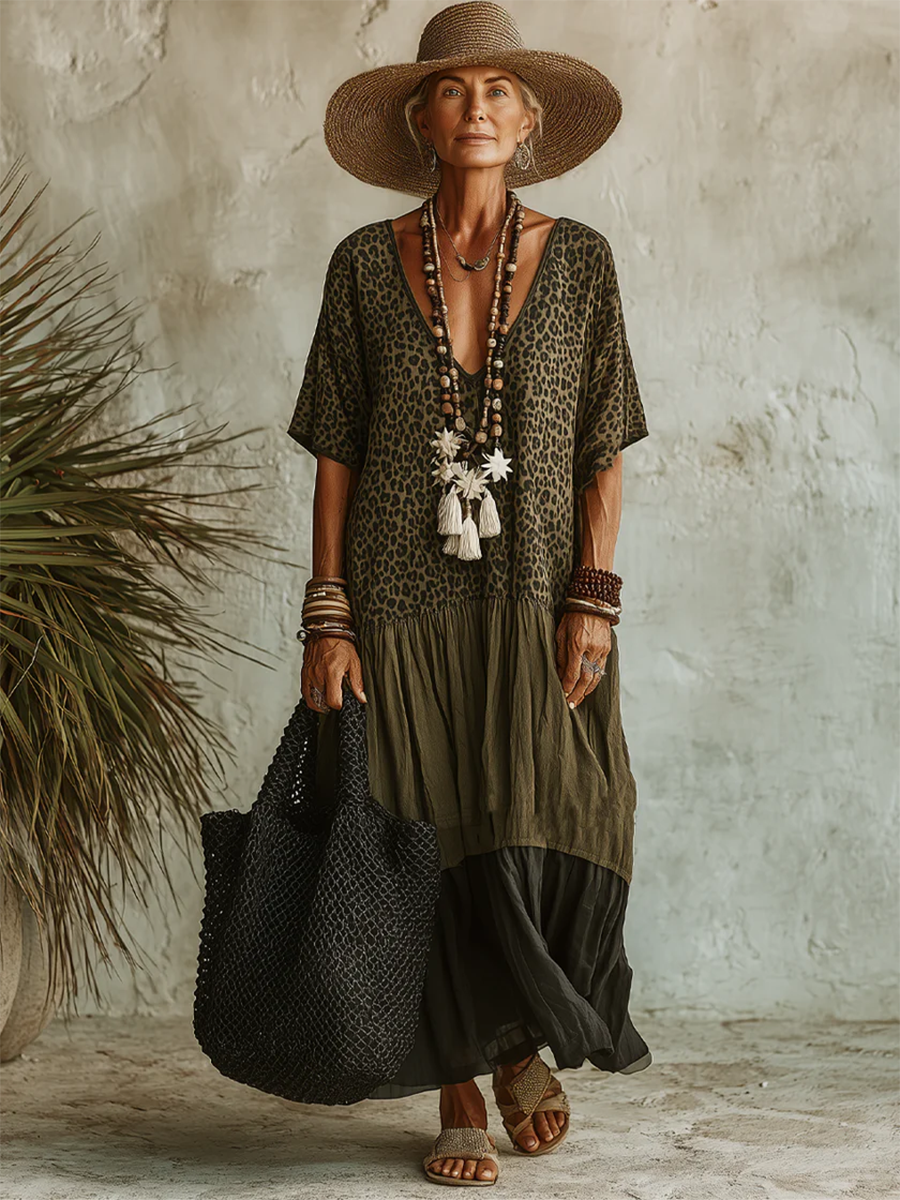 Women's Maxi Dress | Printed V-Neck Summer
