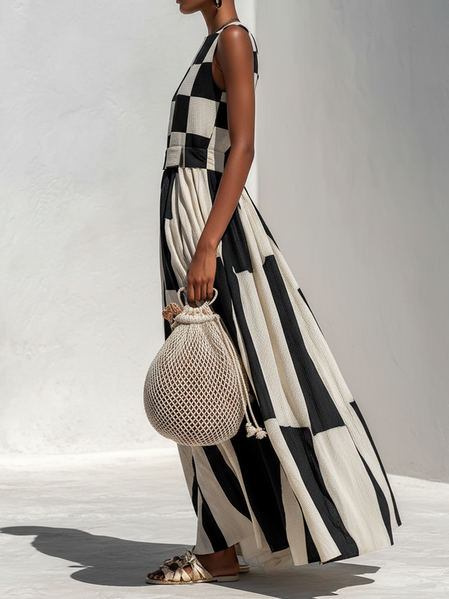 Women's Maxi Dress | Striped Sleeveless