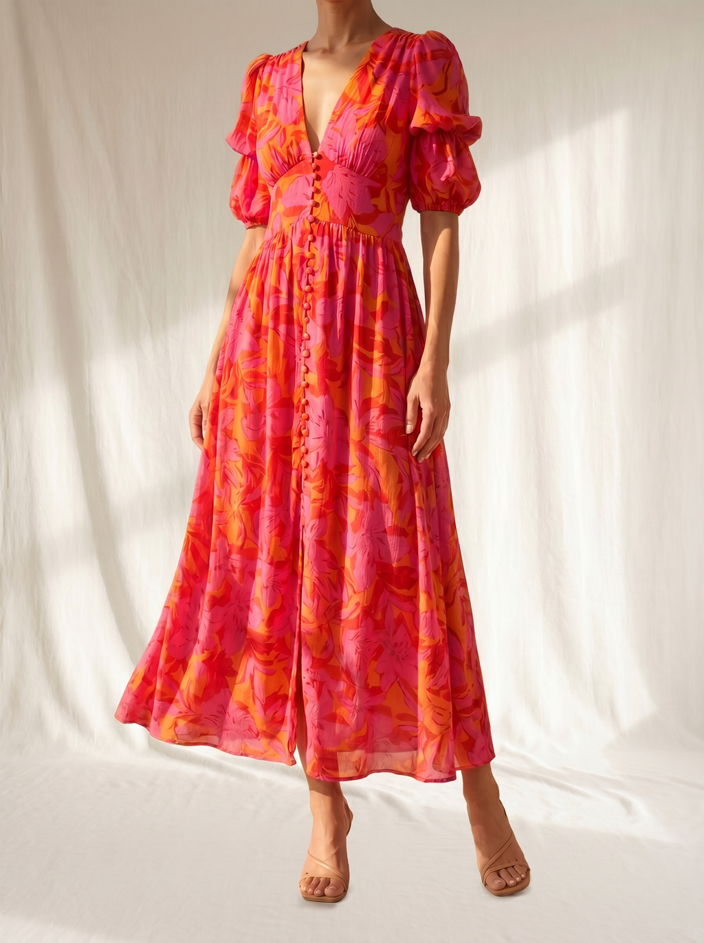 Women's Maxi Dress | V-Neck Draped