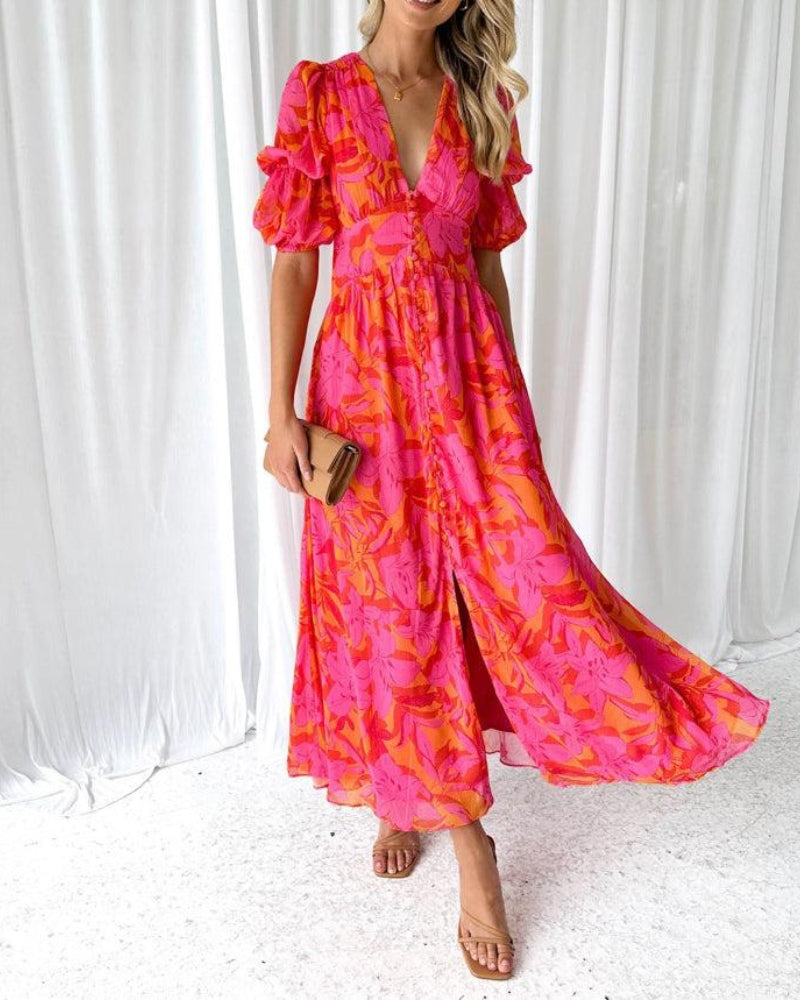 Women's Maxi Dress | V-Neck Draped