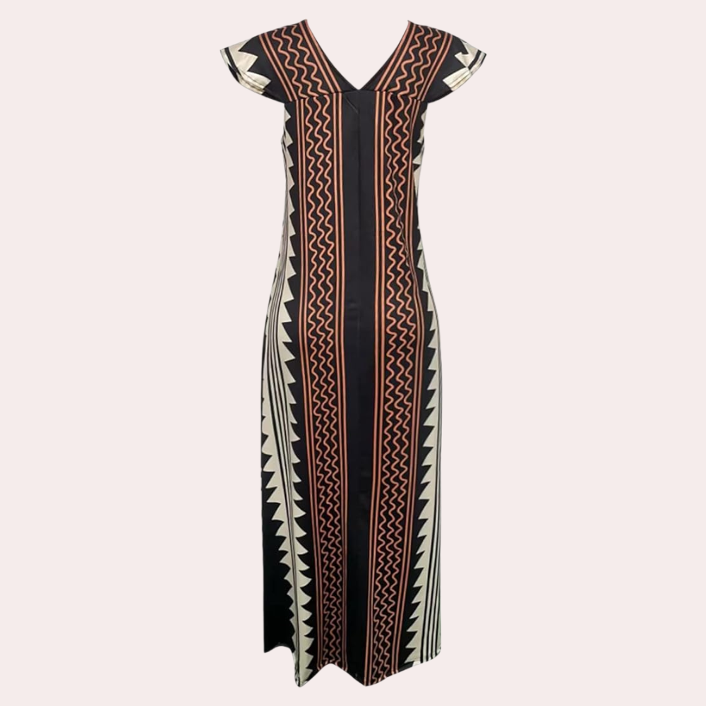 Women's Maxi Dress | V-Neck Short-Sleeve Summer