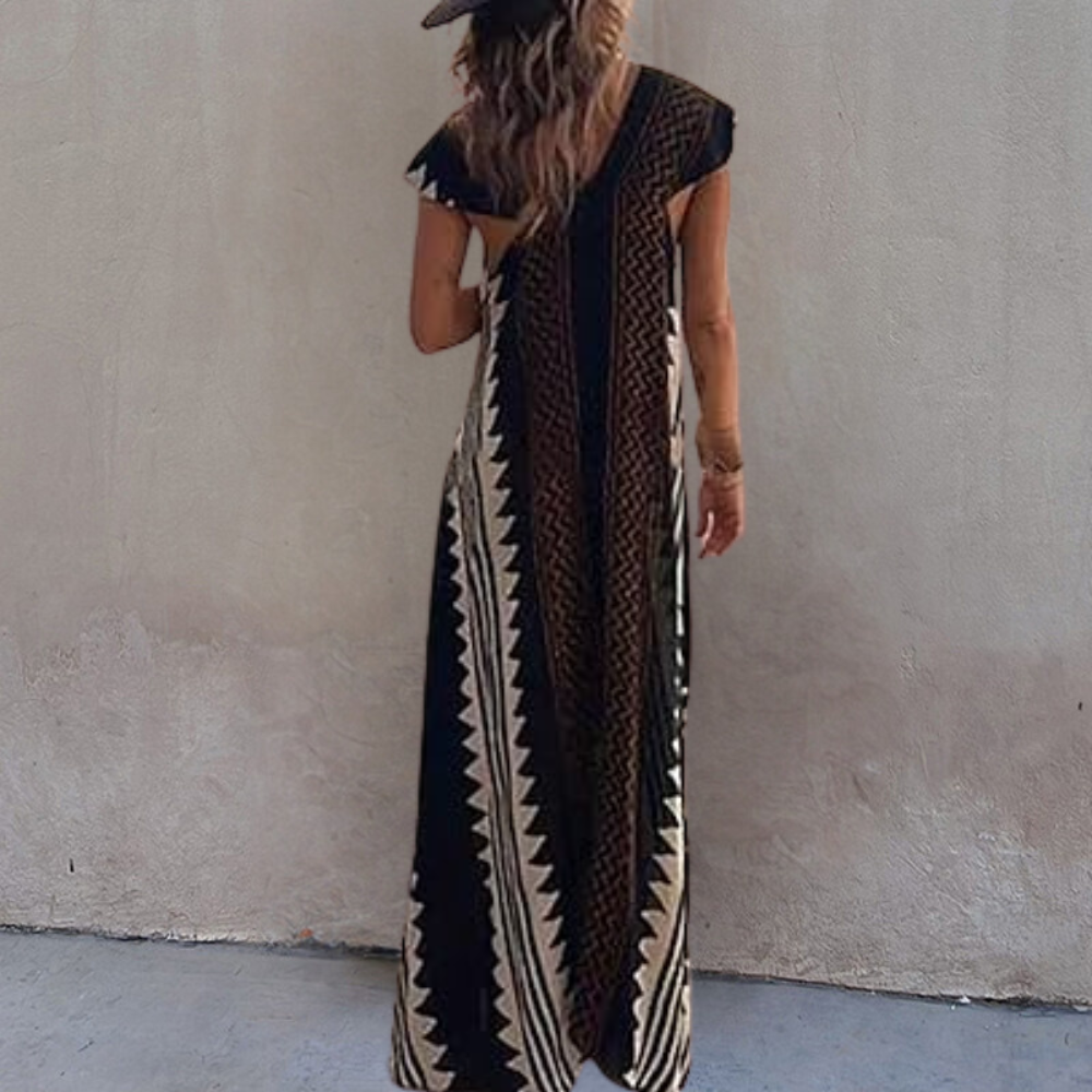 Women's Maxi Dress | V-Neck Short-Sleeve Summer