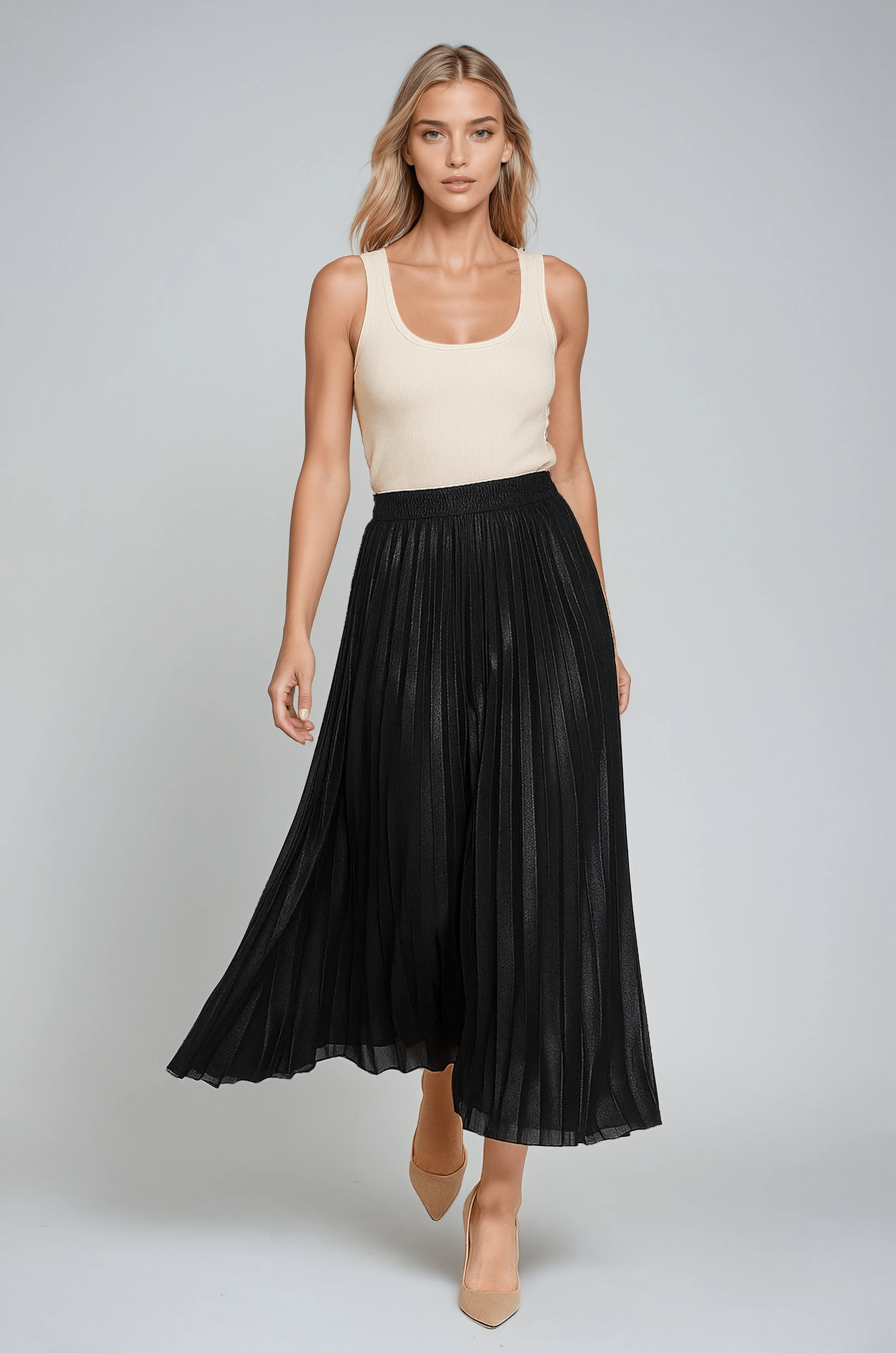 Women's Maxi Skirt | Pleated High-waist