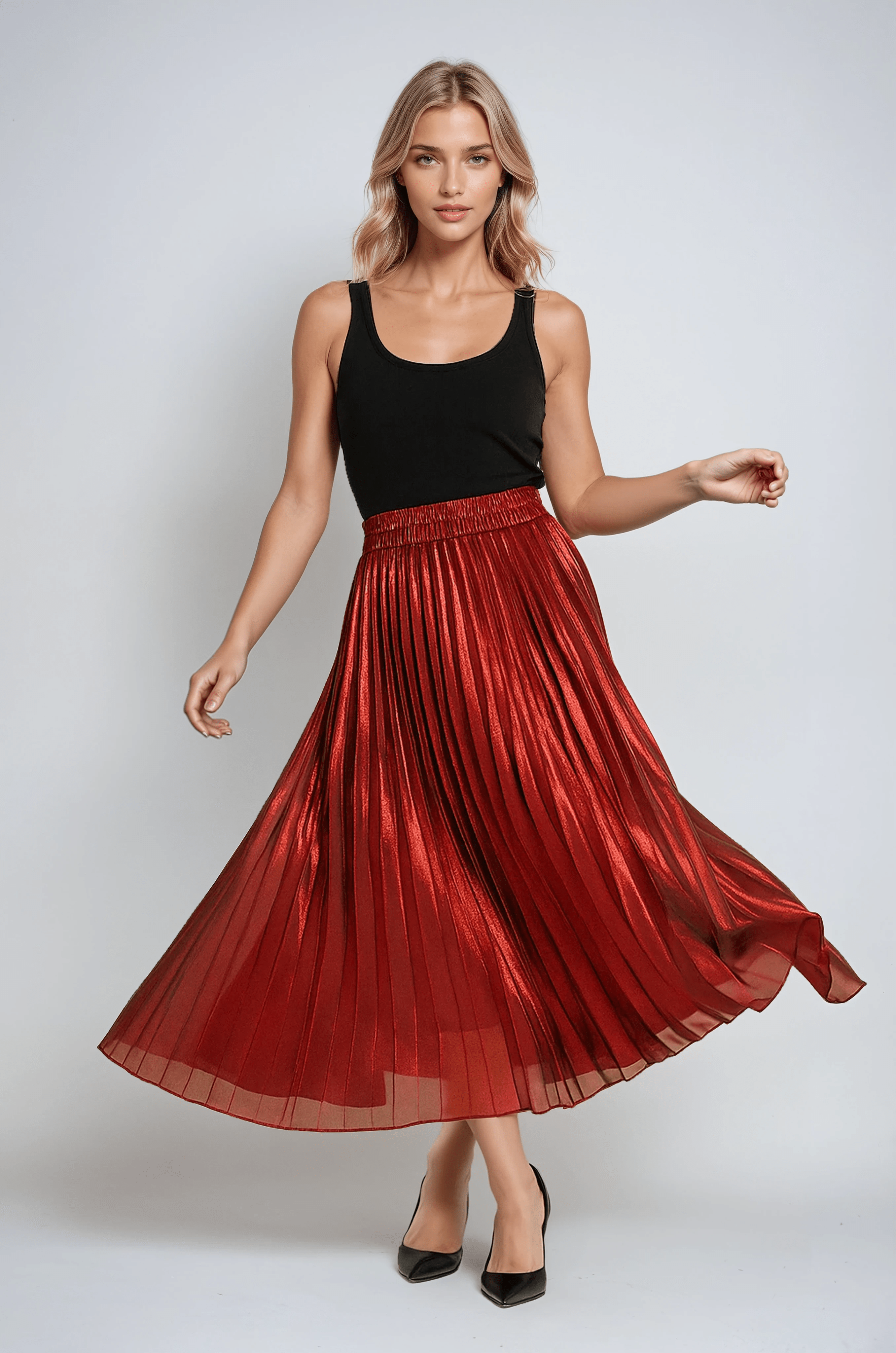 Women's Maxi Skirt | Pleated High-waisted