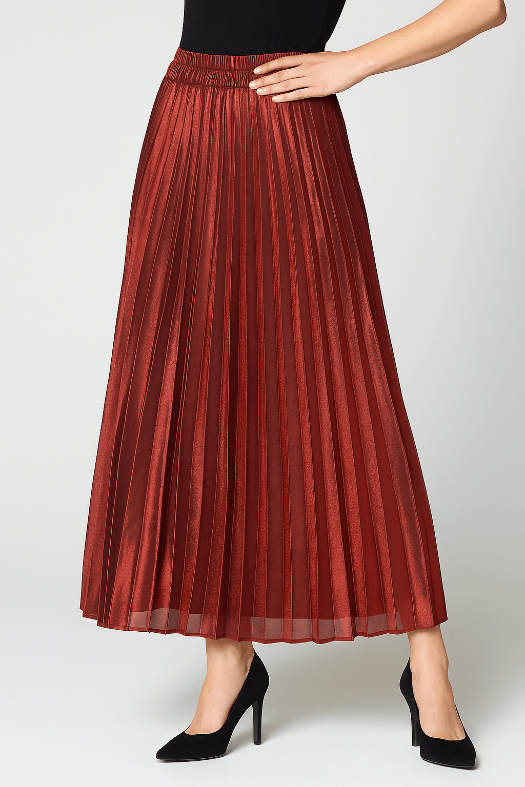 Women's Maxi Skirt | Pleated High-Waisted Flowy