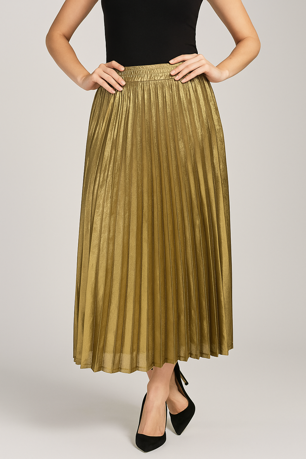 Women's Maxi Skirt | Pleated High-Waisted Flowy