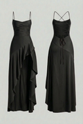 Women's Maxi Sundress | Black Lace-up