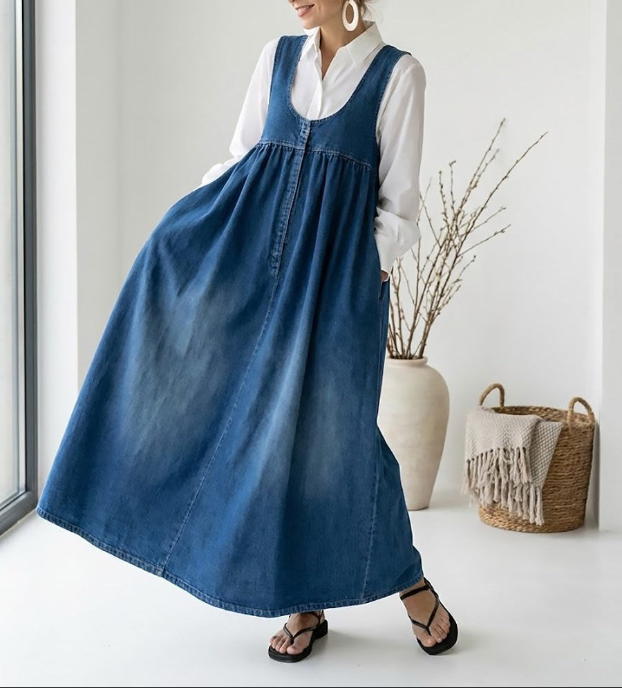 Women's Maxi Sundress | Chambray Vintage