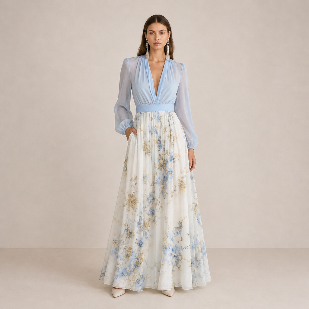 Women's Maxi Sundress | Floral Seaside