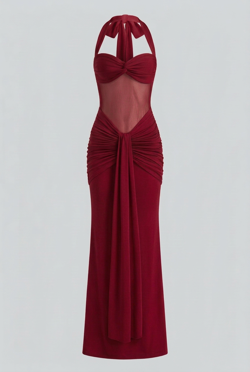 Women's Maxi Sundress | Halter Draped