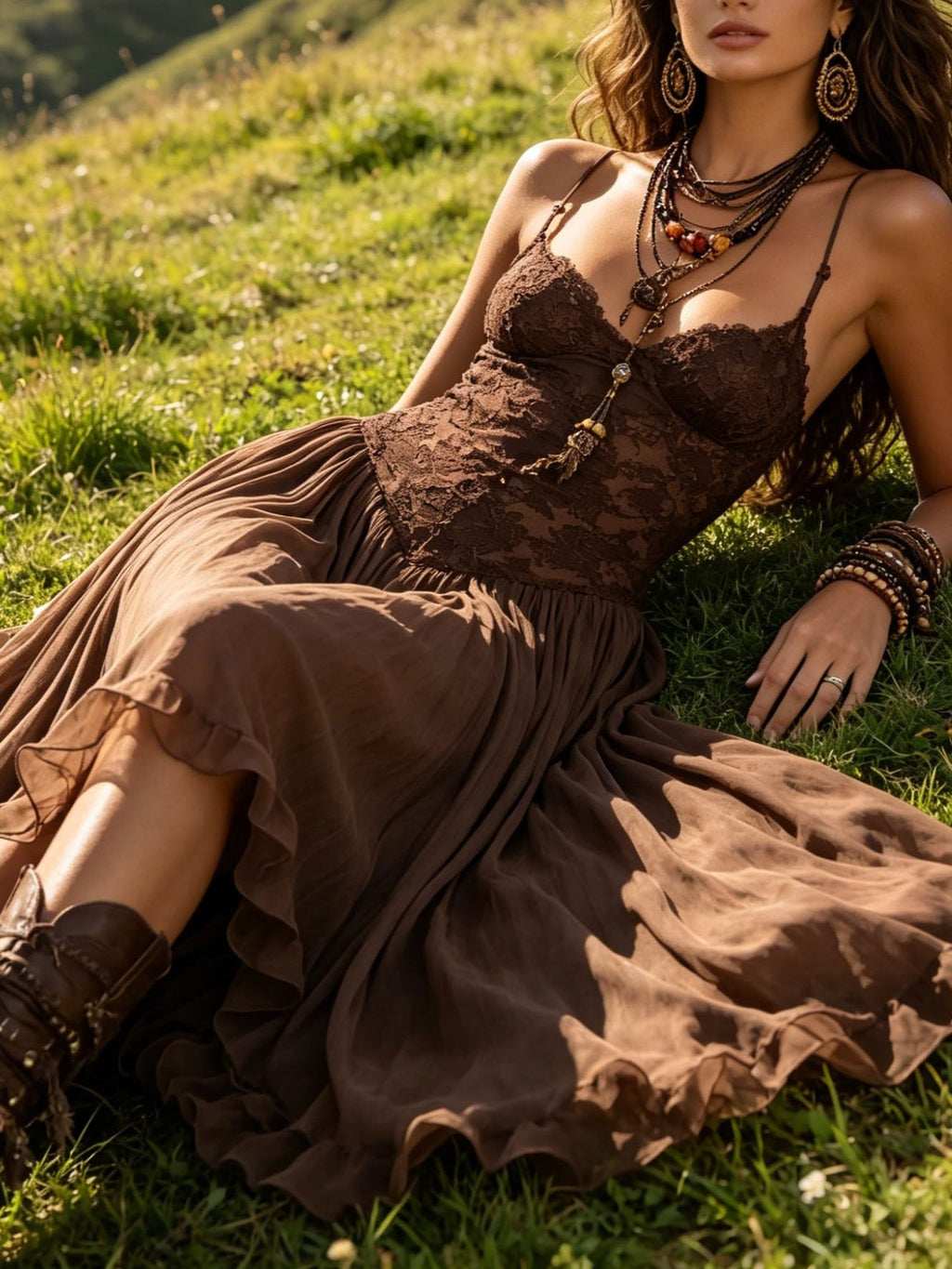 Women's Maxi Sundress | Sweetheart Pleated