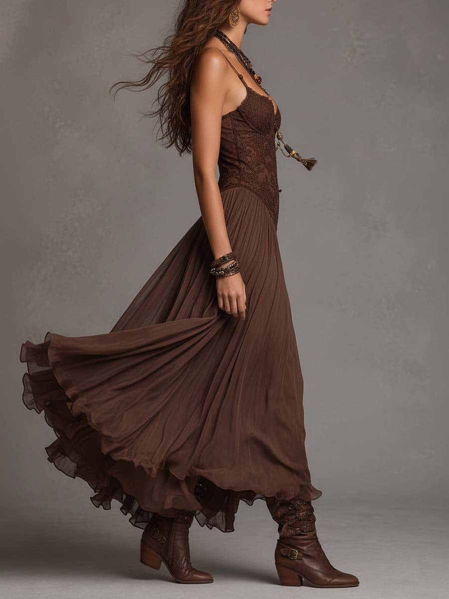 Women's Maxi Sundress | Sweetheart Pleated