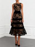 Women's Midi Dress | Floral A-Line Sleeveless