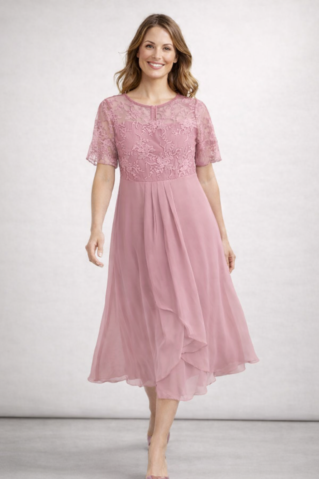 Women's Midi Dress | Floral Short-Sleeve Summer