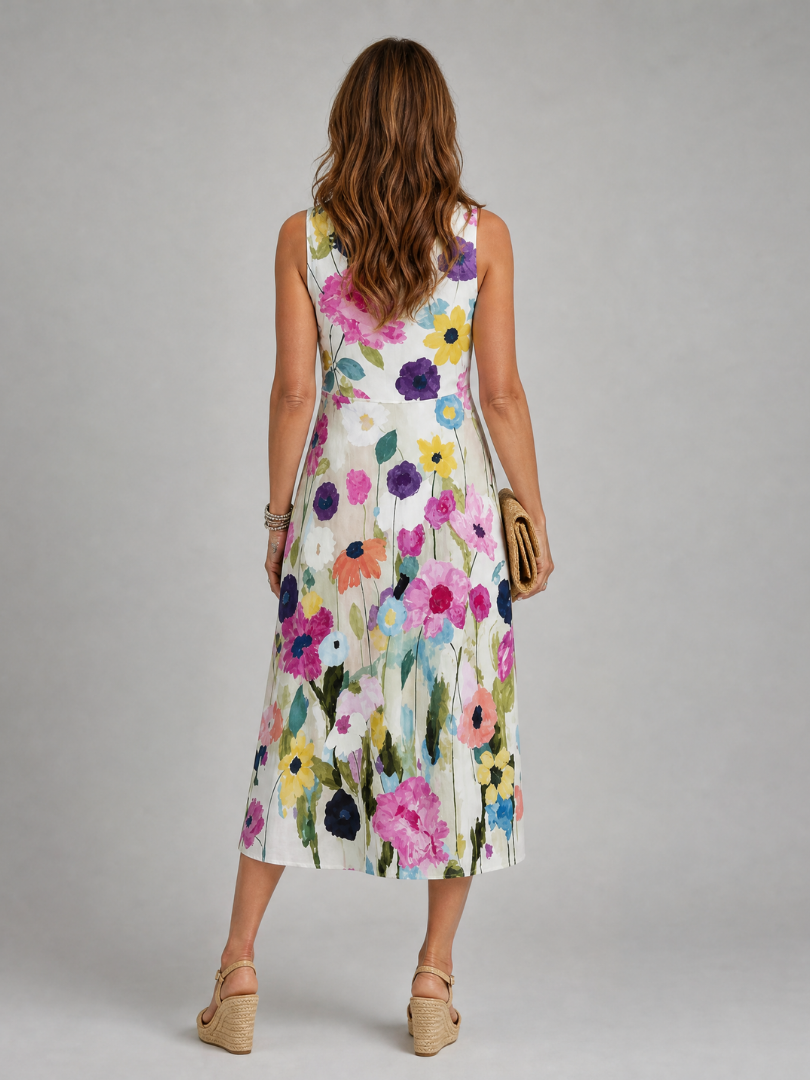 Women's Midi Dress | Floral Sleeveless