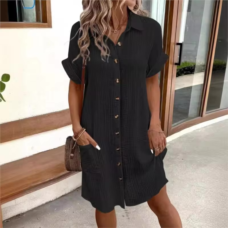 Women's Midi Dress | Linen-Blend Summer Casual