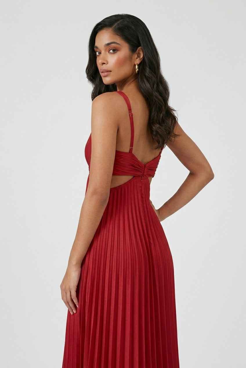 Women's Midi Dress | Pleated Flattering