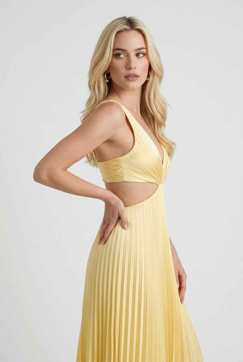 Women's Midi Dress | Pleated Flowing