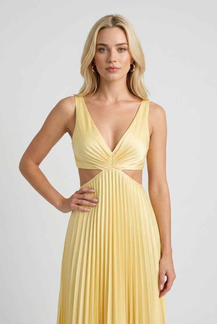 Women's Midi Dress | Pleated Flowing