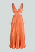 Women's Midi Dress | Pleated Summer Casual