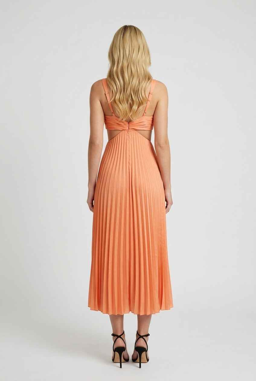 Women's Midi Dress | Pleated Summer Casual