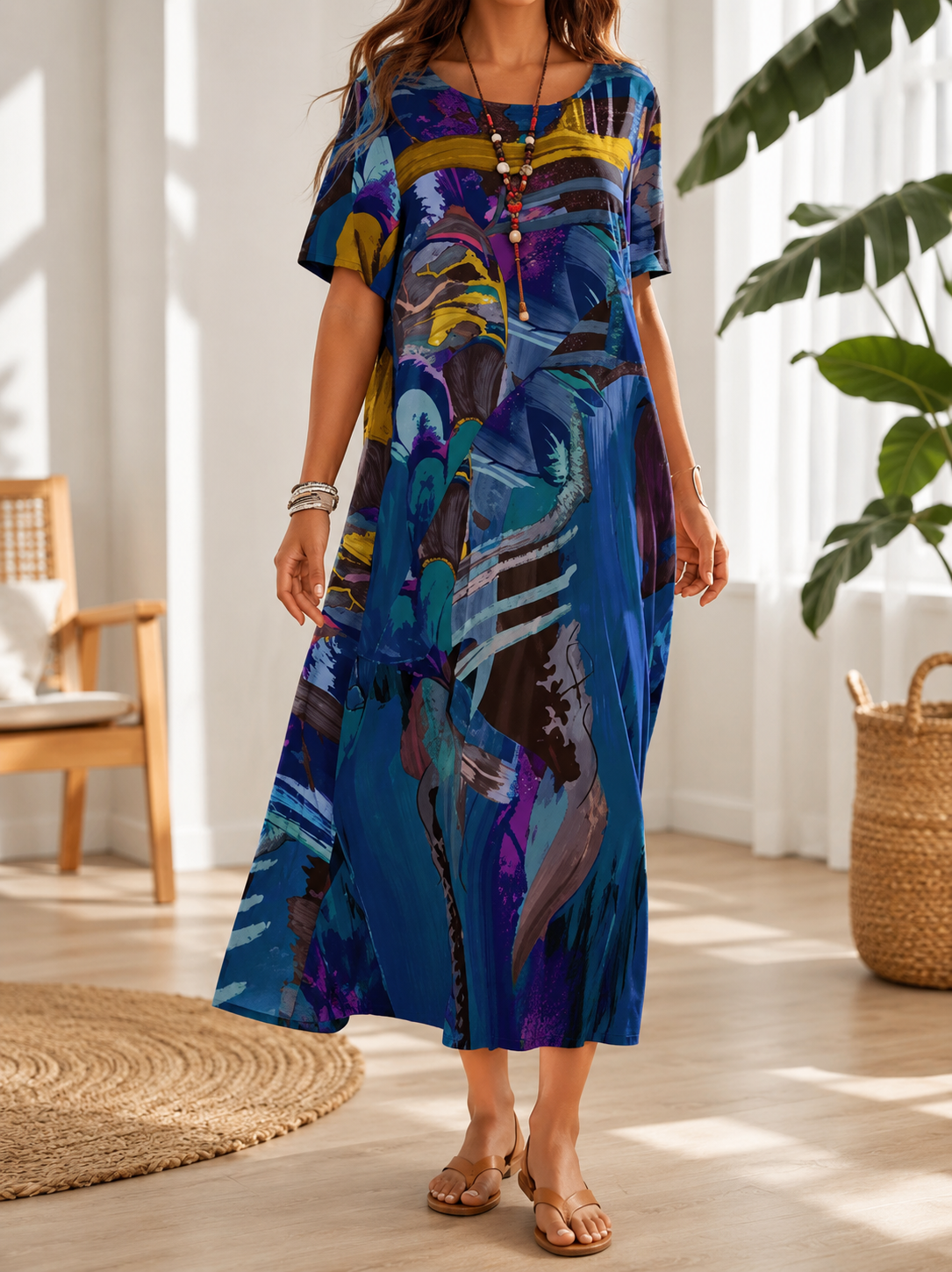 Women's Midi Dress | Printed Day-to-Night