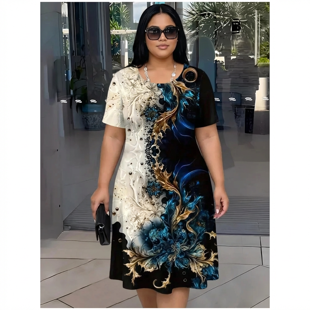 Women's Midi Dress | Printed Day-to-Night Seaside