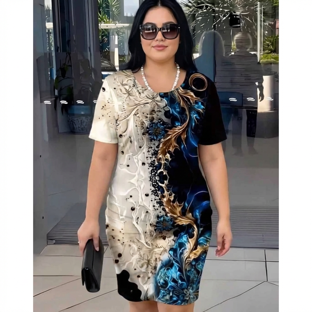 Women's Midi Dress | Printed Day-to-Night Seaside