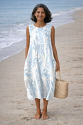 Women's Midi Dress | Printed Sleeveless